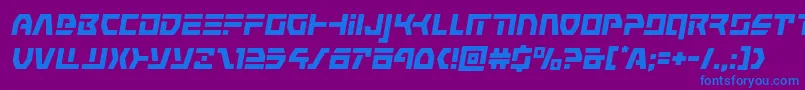 commandoverrideital Font – Blue Fonts on Purple Background