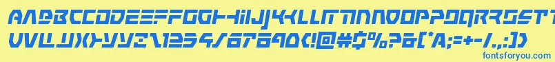 Шрифт commandoverrideital – синие шрифты на жёлтом фоне