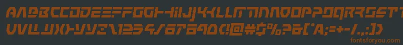commandoverrideital-fontti – ruskeat fontit mustalla taustalla