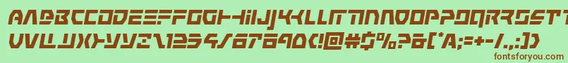 commandoverrideital-Schriftart – Braune Schriften auf grünem Hintergrund