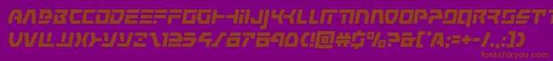 commandoverrideital-fontti – ruskeat fontit violetilla taustalla