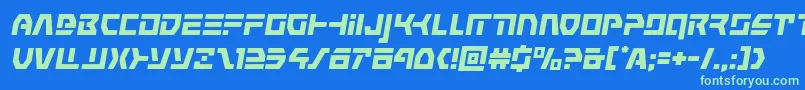commandoverrideital-fontti – vihreät fontit sinisellä taustalla