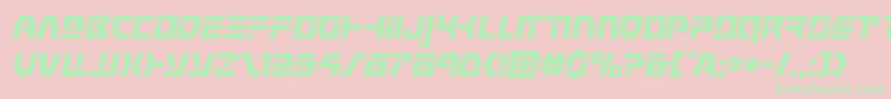 commandoverrideital-fontti – vihreät fontit vaaleanpunaisella taustalla