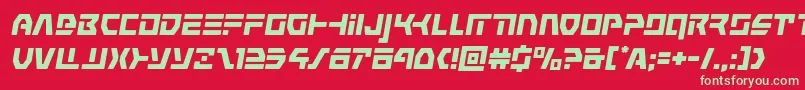 commandoverrideital-fontti – vihreät fontit punaisella taustalla