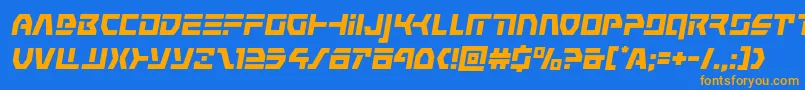 Шрифт commandoverrideital – оранжевые шрифты на синем фоне