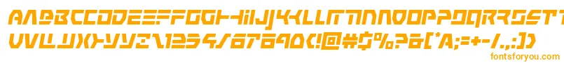 commandoverrideital-Schriftart – Orangefarbene Schriften auf weißem Hintergrund