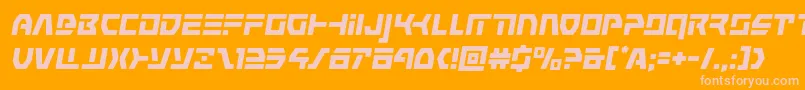 commandoverrideital-Schriftart – Rosa Schriften auf orangefarbenem Hintergrund