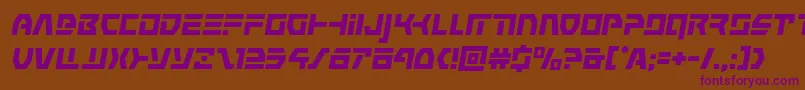 commandoverrideital Font – Purple Fonts on Brown Background