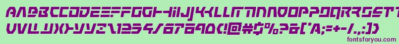 commandoverrideital-Schriftart – Violette Schriften auf grünem Hintergrund