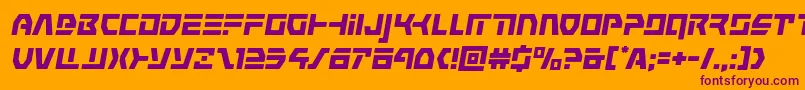 commandoverrideital-Schriftart – Violette Schriften auf orangefarbenem Hintergrund