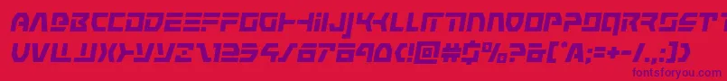 commandoverrideital-Schriftart – Violette Schriften auf rotem Hintergrund