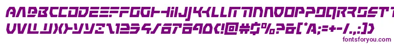 commandoverrideital-Schriftart – Violette Schriften auf weißem Hintergrund