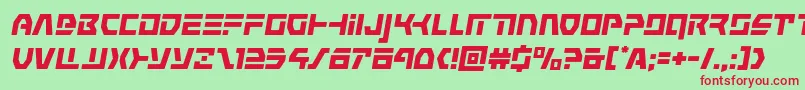 Шрифт commandoverrideital – красные шрифты на зелёном фоне
