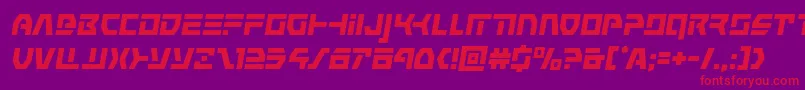 commandoverrideital-fontti – punaiset fontit violetilla taustalla