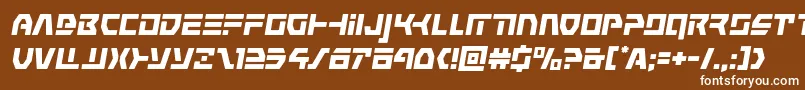 commandoverrideital-fontti – valkoiset fontit ruskealla taustalla