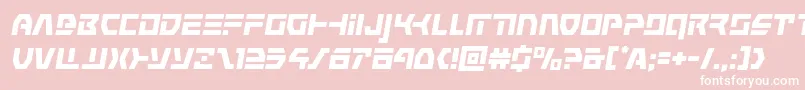commandoverrideital-fontti – valkoiset fontit vaaleanpunaisella taustalla