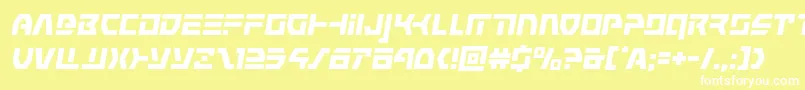 commandoverrideital-fontti – valkoiset fontit keltaisella taustalla