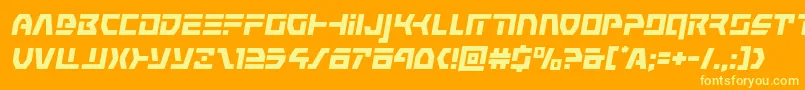 Шрифт commandoverrideital – жёлтые шрифты на оранжевом фоне