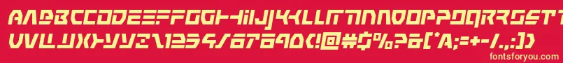 commandoverrideital Font – Yellow Fonts on Red Background