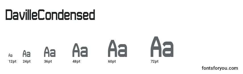 DavilleCondensed Font Sizes