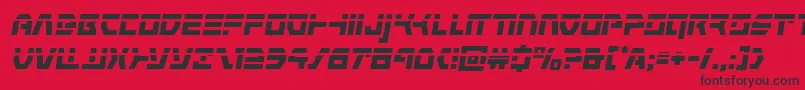 Czcionka commandoverridelaserital – czarne czcionki na czerwonym tle