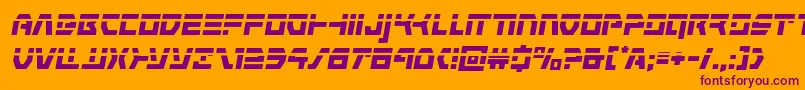 commandoverridelaserital Font – Purple Fonts on Orange Background