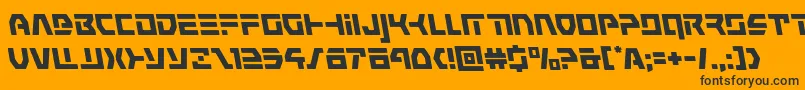commandoverrideleft-fontti – mustat fontit oranssilla taustalla
