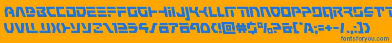 commandoverrideleft Font – Blue Fonts on Orange Background