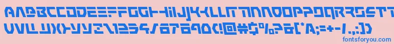 commandoverrideleft-Schriftart – Blaue Schriften auf rosa Hintergrund