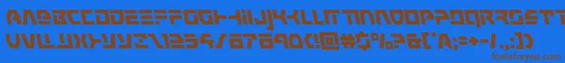commandoverrideleft-Schriftart – Braune Schriften auf blauem Hintergrund