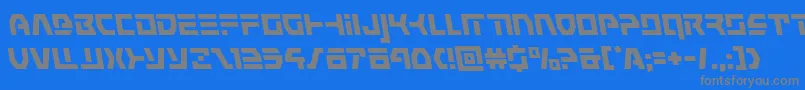 commandoverrideleft-fontti – harmaat kirjasimet sinisellä taustalla