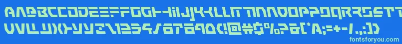 commandoverrideleft Font – Green Fonts on Blue Background