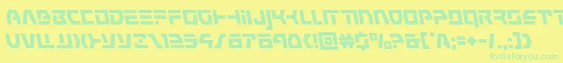 commandoverrideleft-Schriftart – Grüne Schriften auf gelbem Hintergrund