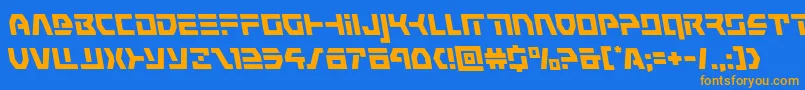 commandoverrideleft Font – Orange Fonts on Blue Background
