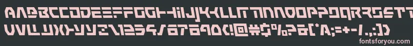 commandoverrideleft-fontti – vaaleanpunaiset fontit mustalla taustalla