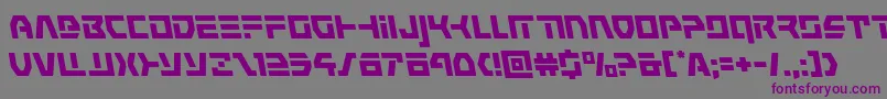 commandoverrideleft-Schriftart – Violette Schriften auf grauem Hintergrund