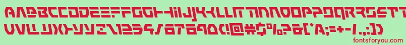 commandoverrideleft-Schriftart – Rote Schriften auf grünem Hintergrund