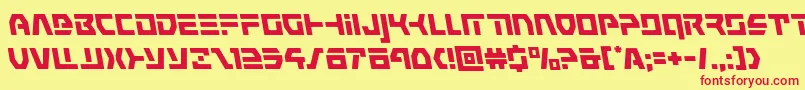 commandoverrideleft Font – Red Fonts on Yellow Background