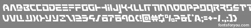 commandoverrideleft-Schriftart – Weiße Schriften auf grauem Hintergrund