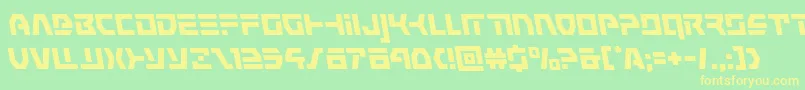 commandoverrideleft-fontti – keltaiset fontit vihreällä taustalla