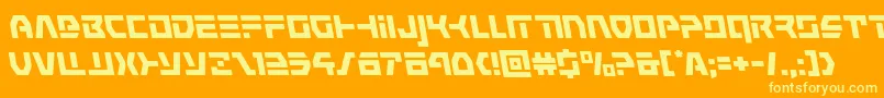 commandoverrideleft Font – Yellow Fonts on Orange Background