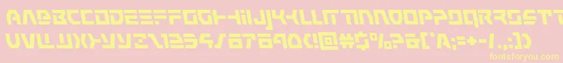 commandoverrideleft-Schriftart – Gelbe Schriften auf rosa Hintergrund