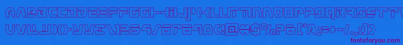 commandoverrideout Font – Purple Fonts on Blue Background