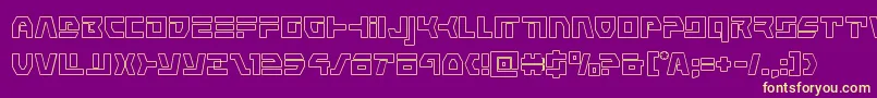 commandoverrideout Font – Yellow Fonts on Purple Background