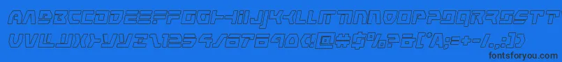 commandoverrideoutital Font – Black Fonts on Blue Background