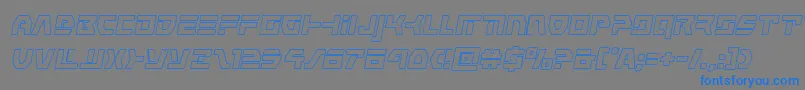 commandoverrideoutital Font – Blue Fonts on Gray Background