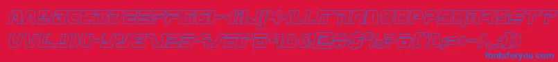 commandoverrideoutital Font – Blue Fonts on Red Background