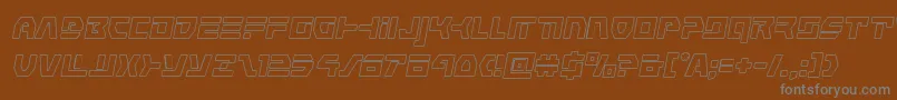 commandoverrideoutital Font – Gray Fonts on Brown Background