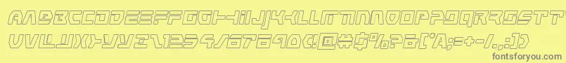 フォントcommandoverrideoutital – 黄色の背景に灰色の文字