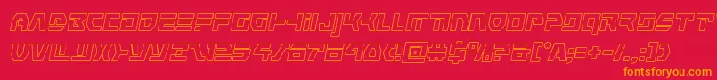 commandoverrideoutital Font – Orange Fonts on Red Background